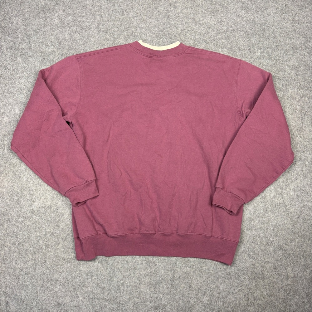 Country Store Vintage Burgundy Heart Floral Embroidered Sweatshirt Large - Picture 6 of 6